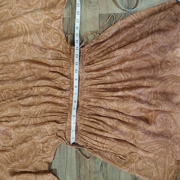 AMUSE SOCIETY Luciana Beach Vida Boho Coral Sand Paisley Peasant Mini Dress - Picture 7 of 15